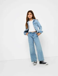 Pure Cotton Wide Leg Jeans (8-14 Yrs)