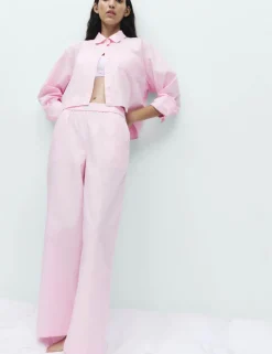 Pure Cotton Wide Leg Pyjama Bottoms