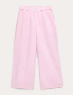Pure Cotton Wide Leg Pyjama Bottoms