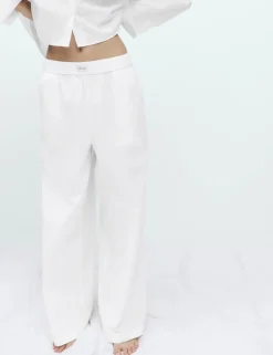 Pure Cotton Wide Leg Pyjama Bottoms