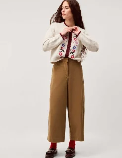 Pure Cotton Wide Leg Trousers