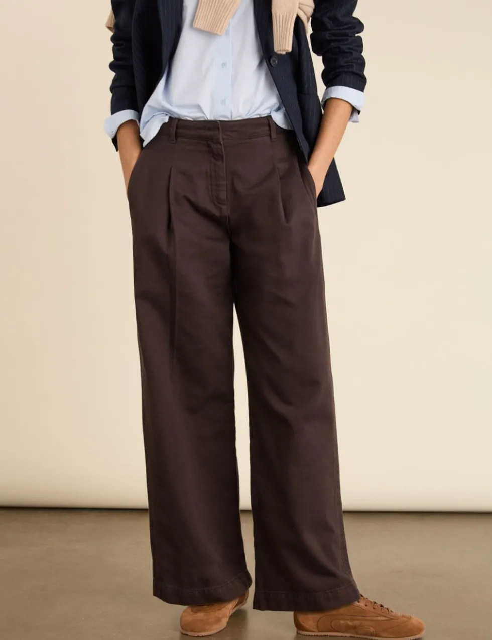 Pure Cotton Wide Leg Trousers