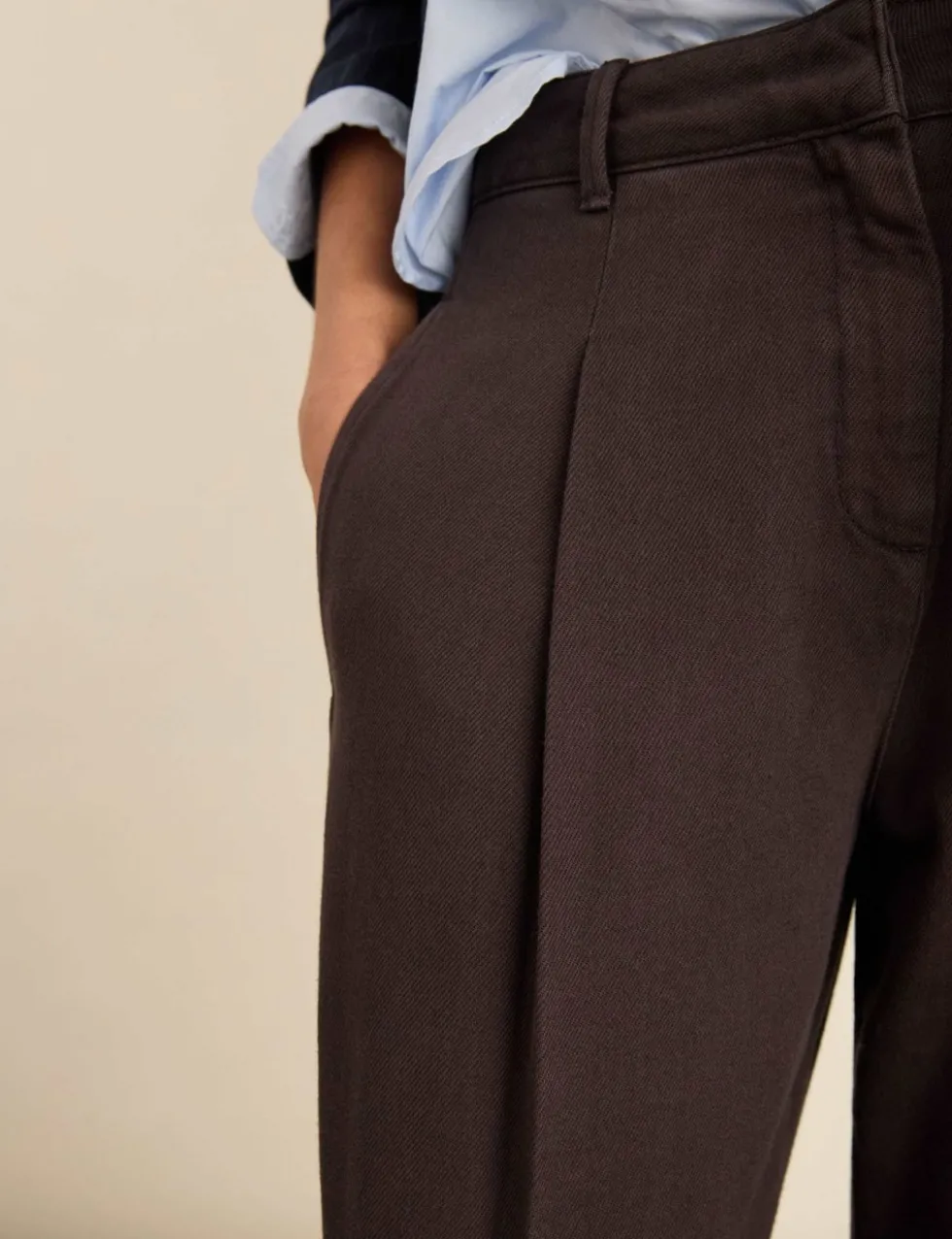 Pure Cotton Wide Leg Trousers