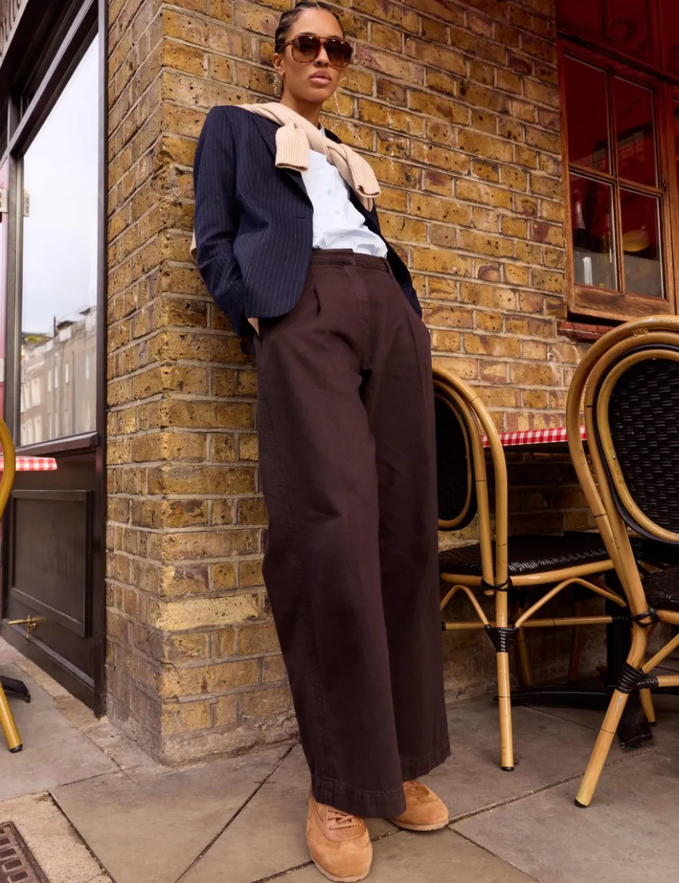 Pure Cotton Wide Leg Trousers