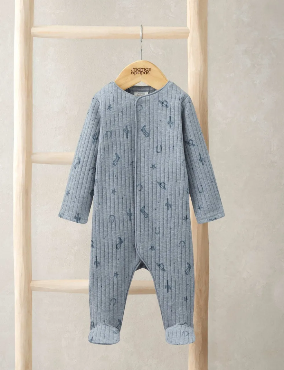 Pure Cotton Wild West Print Sleepsuit (6½lbs-12 Mths)