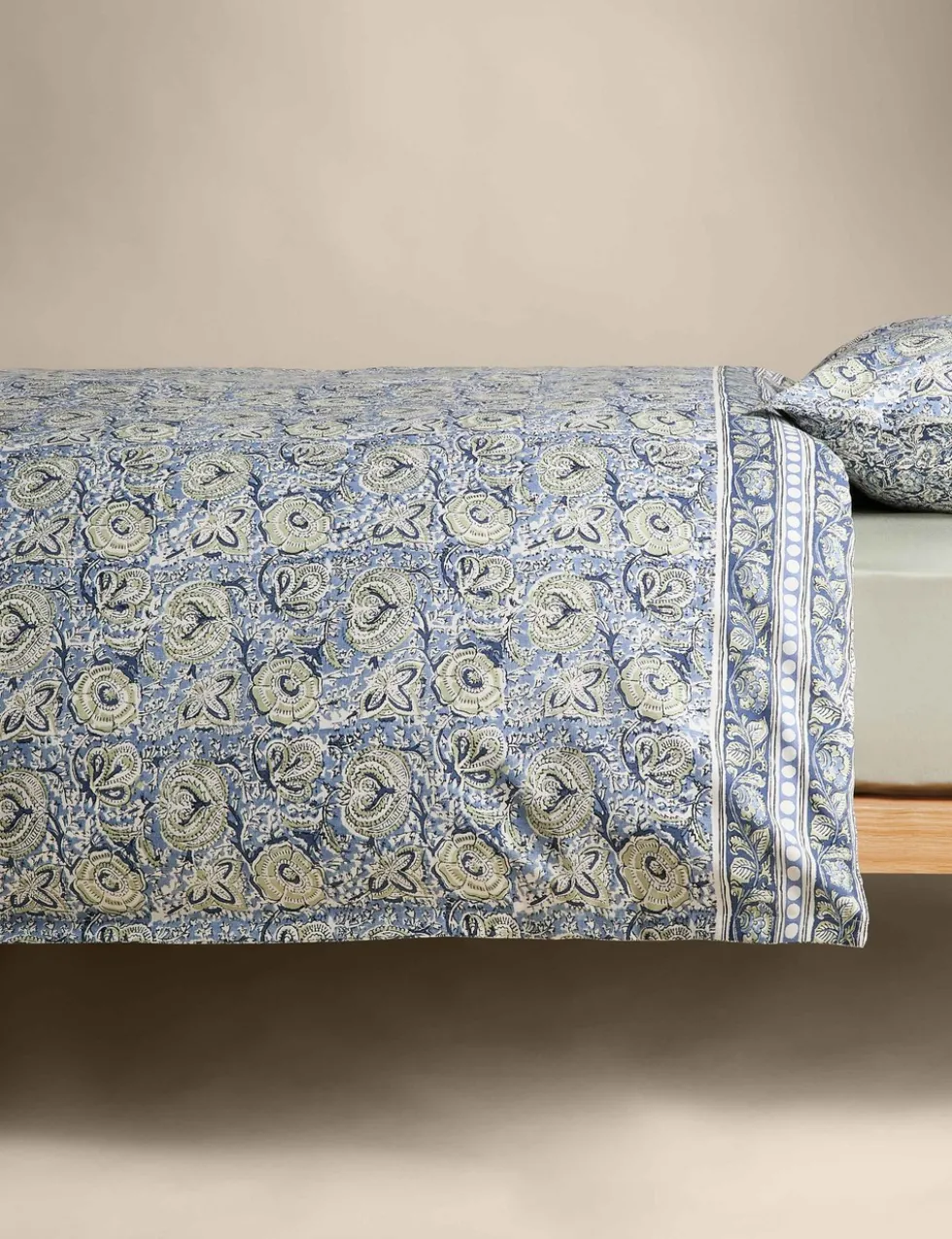 Pure Cotton Woodblock Floral Bedding Set