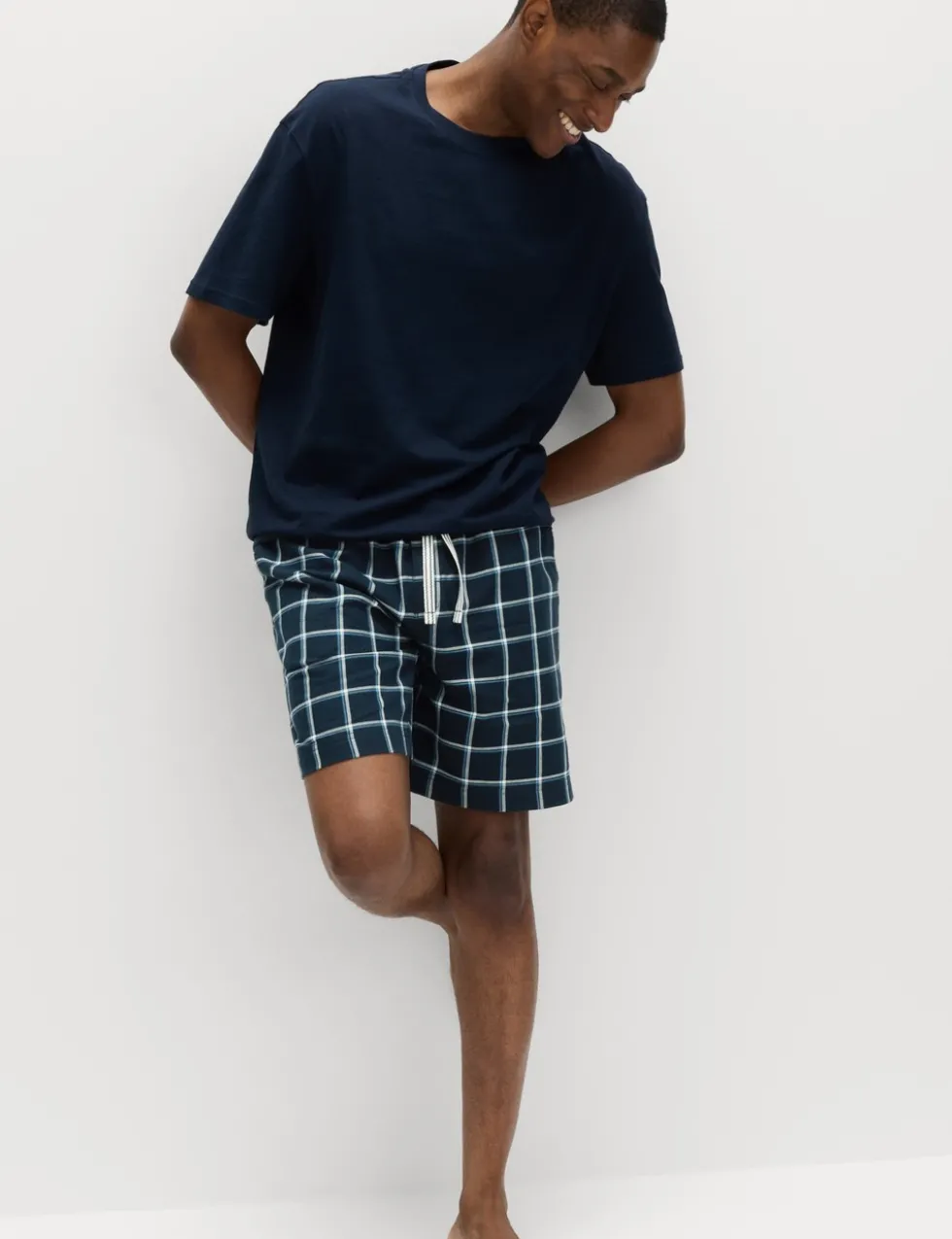 Pure Cotton Woven Checked Pyjama Shorts