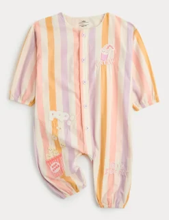 Pure Cotton Woven Cinema Striped All in One (0-24 Mths)
