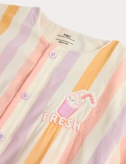 Pure Cotton Woven Cinema Striped All in One (0-24 Mths)