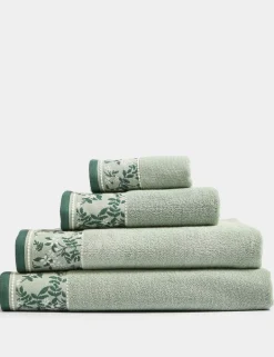Pure Cotton Woven Floral Towel
