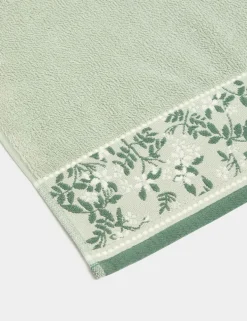 Pure Cotton Woven Floral Towel