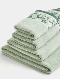Pure Cotton Woven Floral Towel