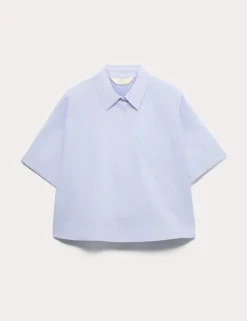 Pure Cotton Woven Stripe Collared Pyjama Top