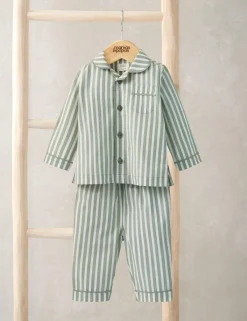 Pure Cotton Woven Striped Pyjamas (3 Mths-3 Yrs)