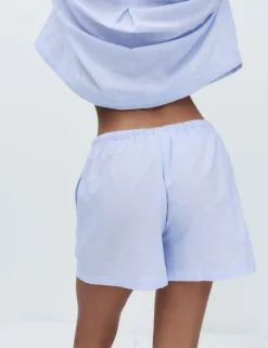 Pure Cotton Woven Striped Pyjama Shorts