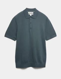 Pure Extra Fine Merino Wool Knitted Polo Shirt