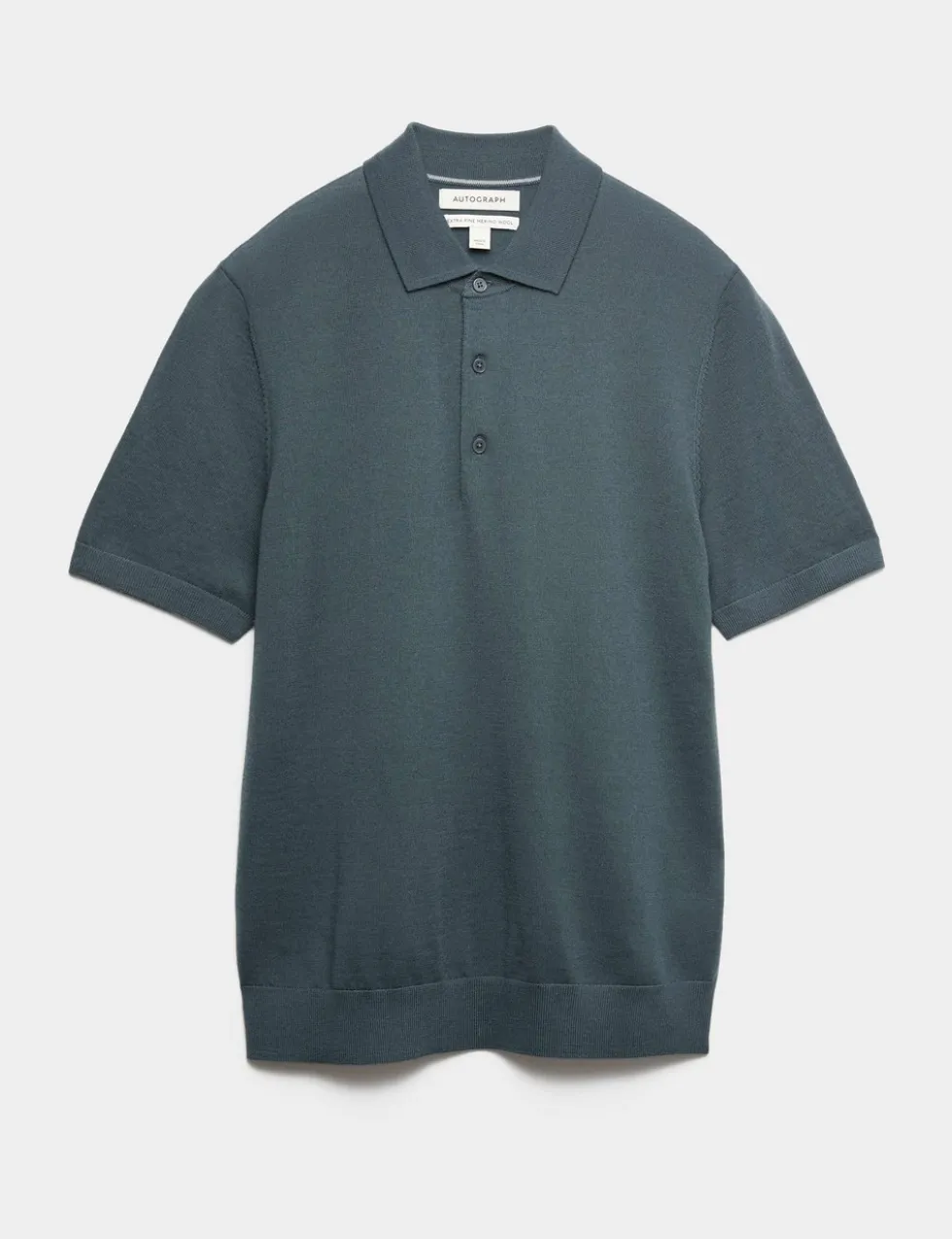 Pure Extra Fine Merino Wool Knitted Polo Shirt