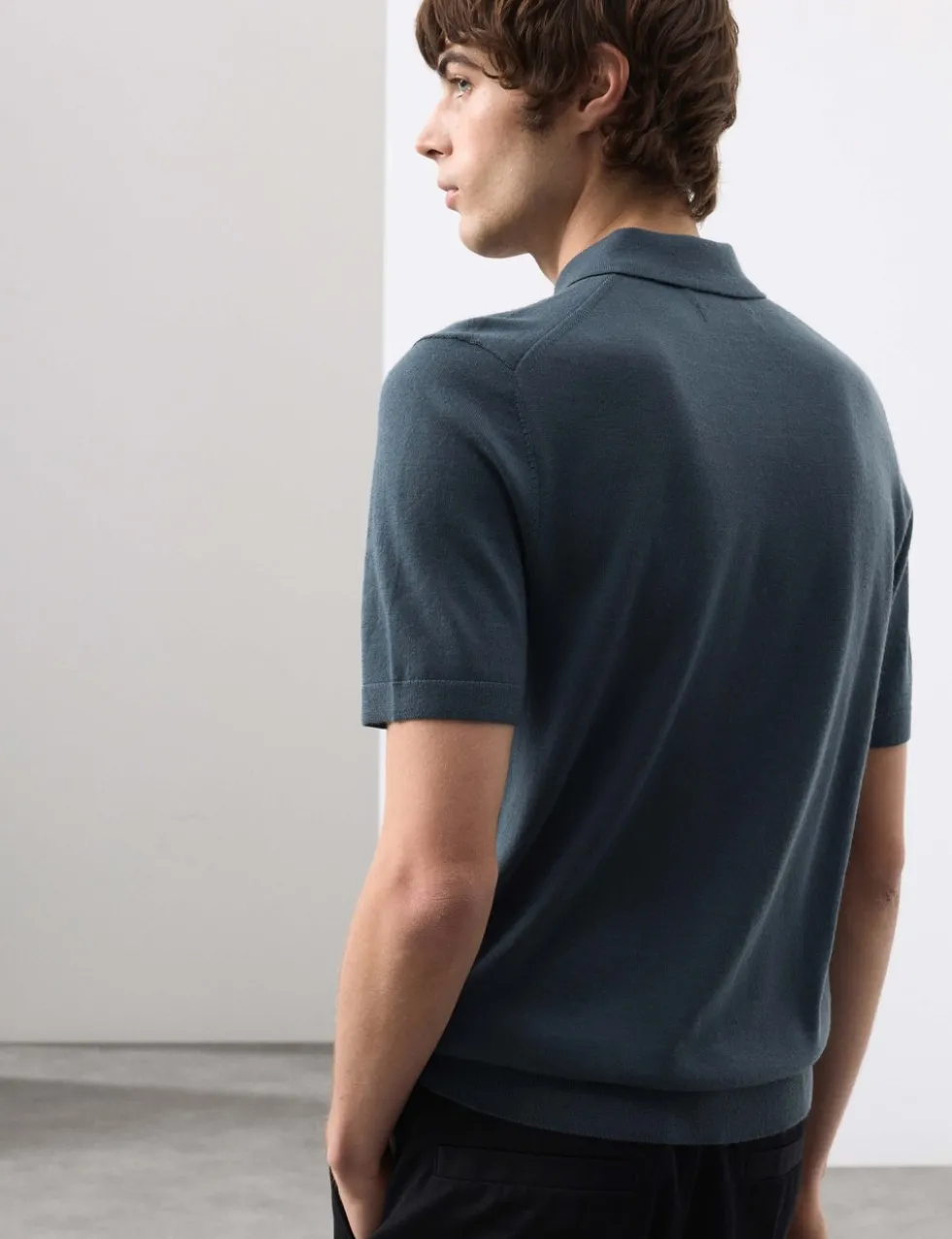 Pure Extra Fine Merino Wool Knitted Polo Shirt