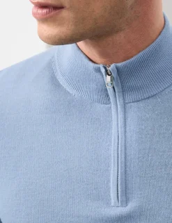 Pure Extra Fine Merino Wool Half Zip Jumper
