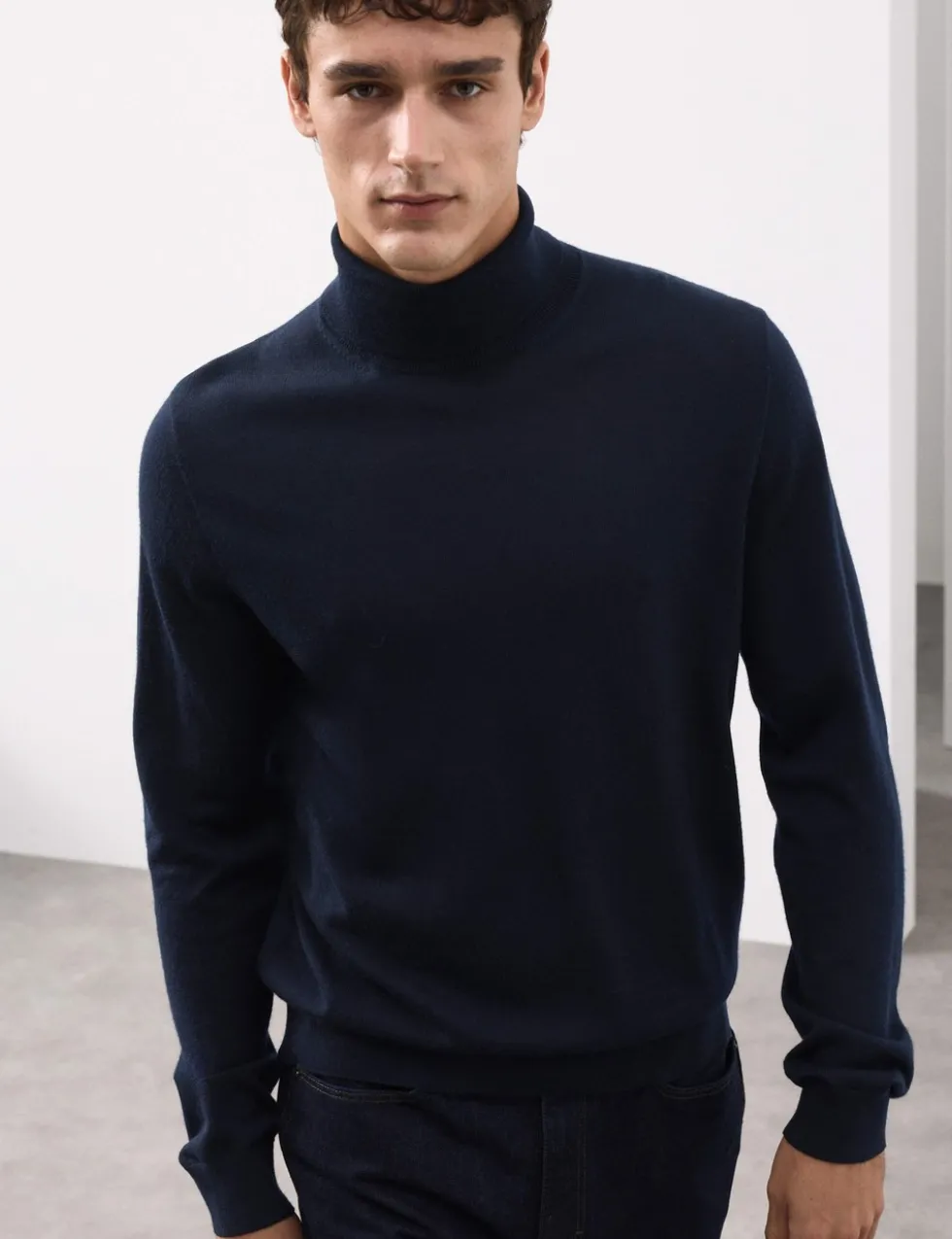 Pure Extra Fine Merino Wool Roll Neck Jumper