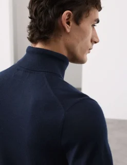 Pure Extra Fine Merino Wool Roll Neck Jumper