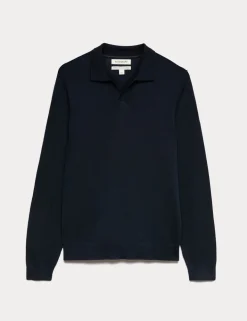 Pure Extra Fine Merino Wool Knitted Polo Shirt