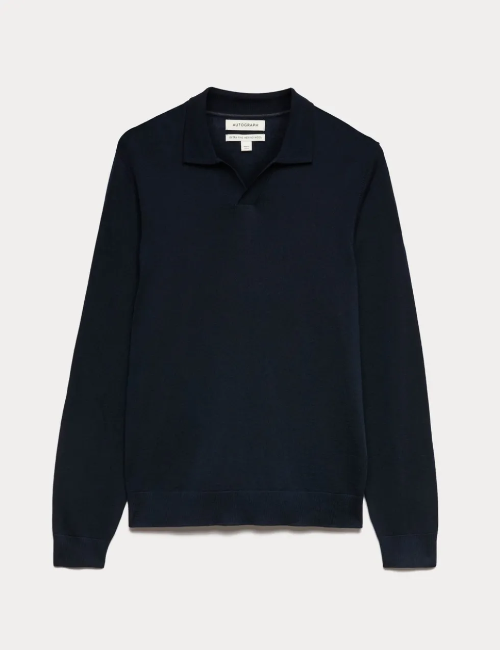 Pure Extra Fine Merino Wool Knitted Polo Shirt