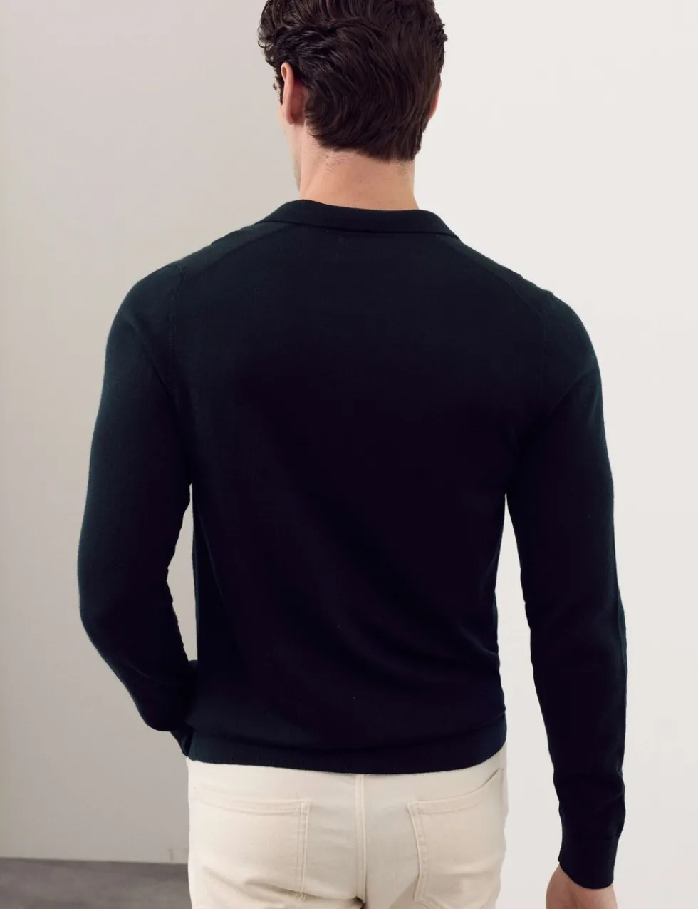Pure Extra Fine Merino Wool Knitted Polo Shirt