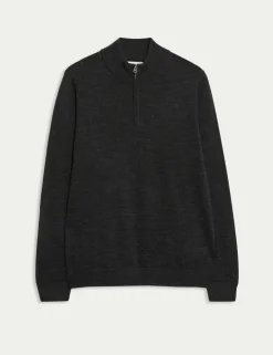 Pure Extra Fine Merino Wool Half Zip Jumper