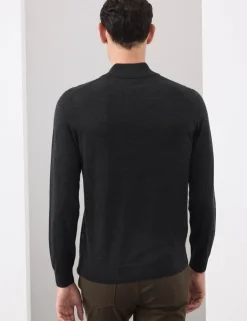 Pure Extra Fine Merino Wool Half Zip Jumper