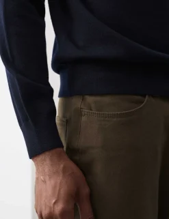 Pure Extra Fine Merino Wool Half Zip Jumper