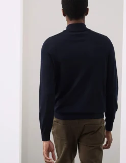 Pure Extra Fine Merino Wool Half Zip Jumper