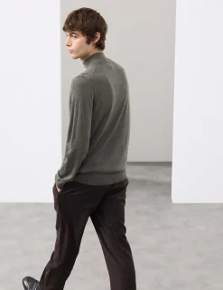 Pure Extra Fine Merino Wool Half Zip Jumper