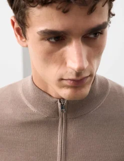 Pure Extra Fine Merino Wool Half Zip Jumper