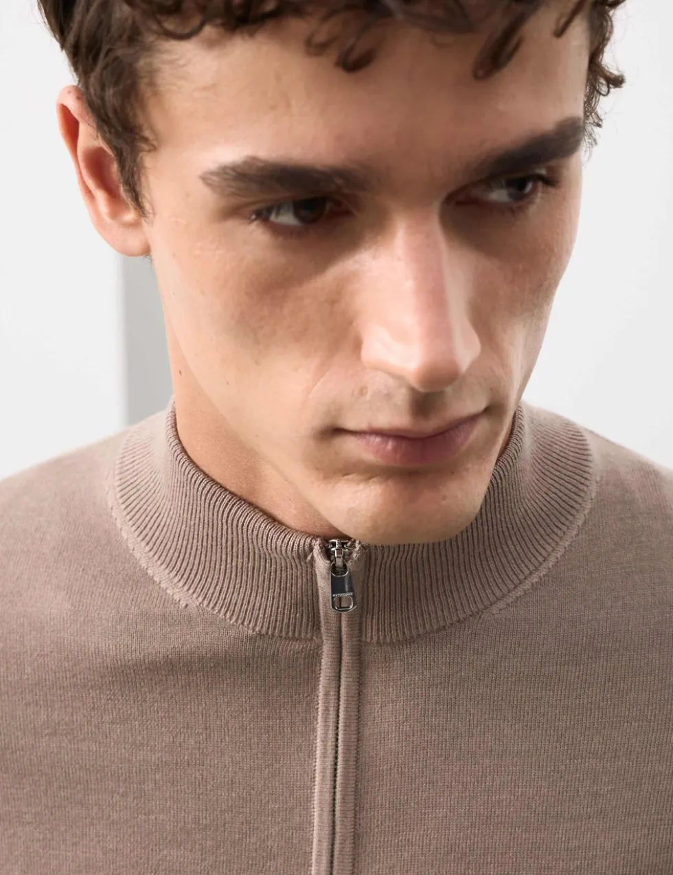 Pure Extra Fine Merino Wool Half Zip Jumper