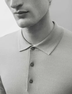 Pure Extra Fine Merino Wool Knitted Polo Shirt
