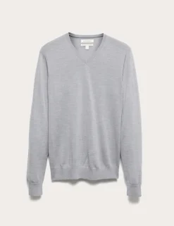 Pure Extra Fine Merino Wool V-Neck Jumper