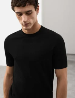 Pure Extra Fine Merino Wool Crew Neck T-Shirt