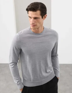 Pure Extra Fine Merino Wool Crew Neck Jumper