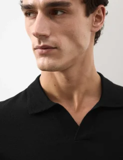 Pure Extra Fine Merino Wool Knitted Polo Shirt
