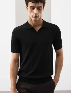 Pure Extra Fine Merino Wool Knitted Polo Shirt