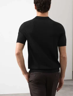 Pure Extra Fine Merino Wool Knitted Polo Shirt