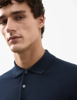 Pure Extra Fine Merino Wool Knitted Polo Shirt