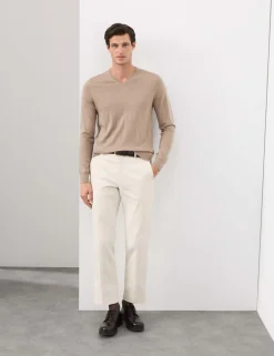 Pure Extra Fine Merino Wool V-Neck Jumper