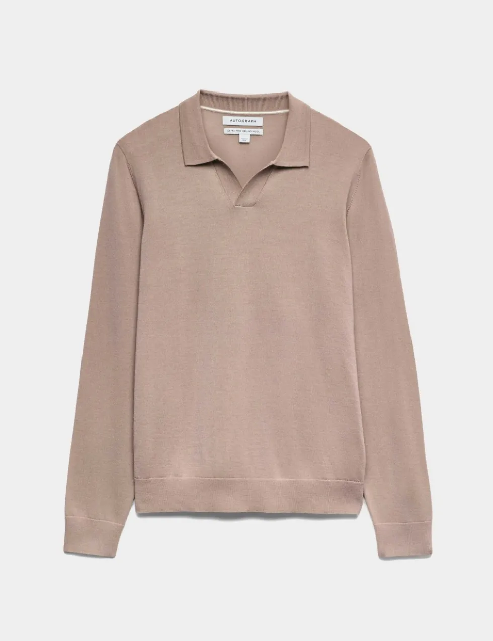 Pure Extra Fine Merino Wool Knitted Polo Shirt