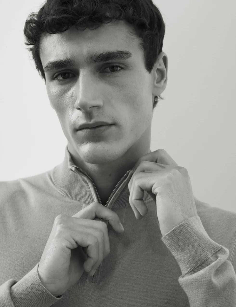 Pure Extra Fine Merino Wool Half Zip Jumper