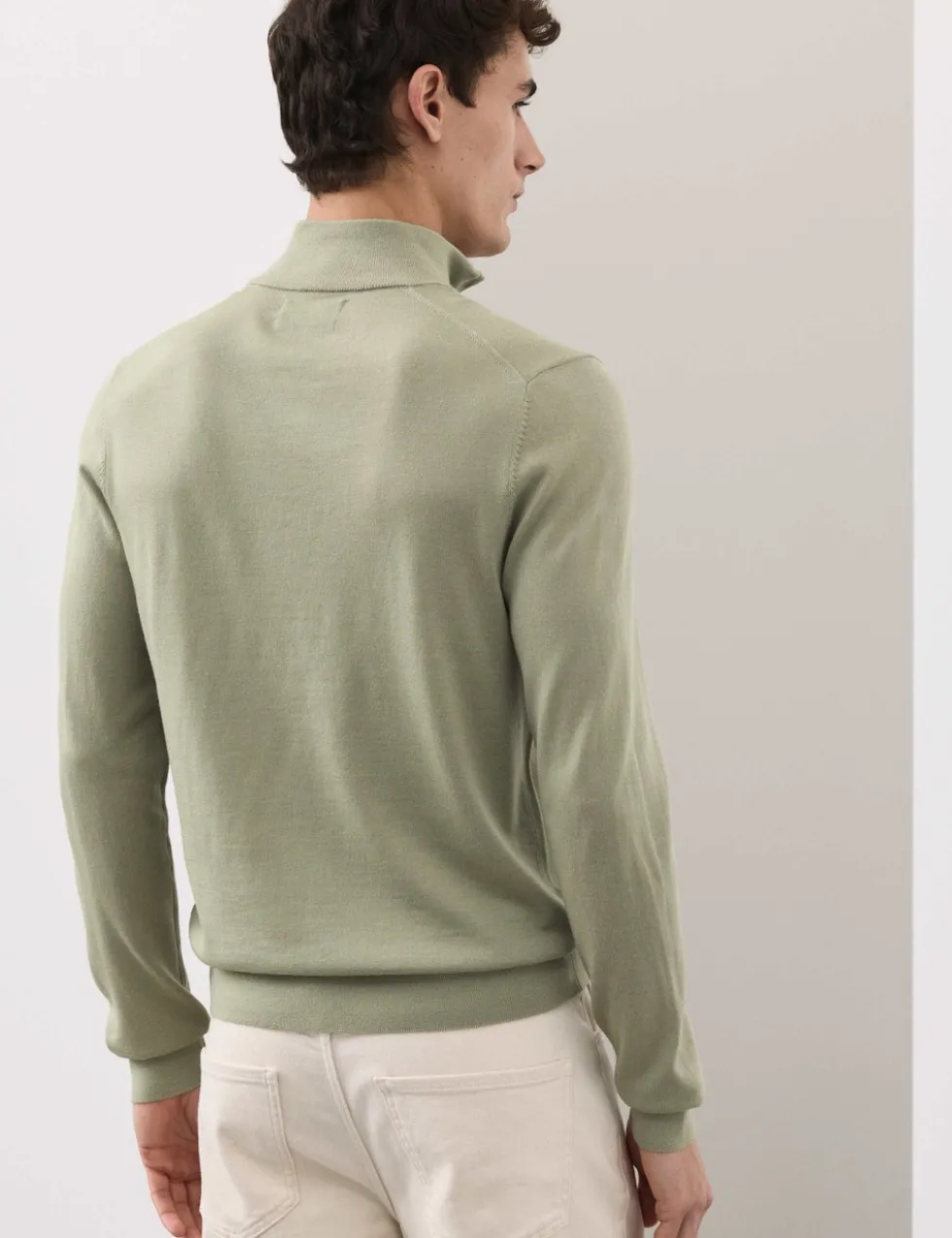 Pure Extra Fine Merino Wool Half Zip Jumper