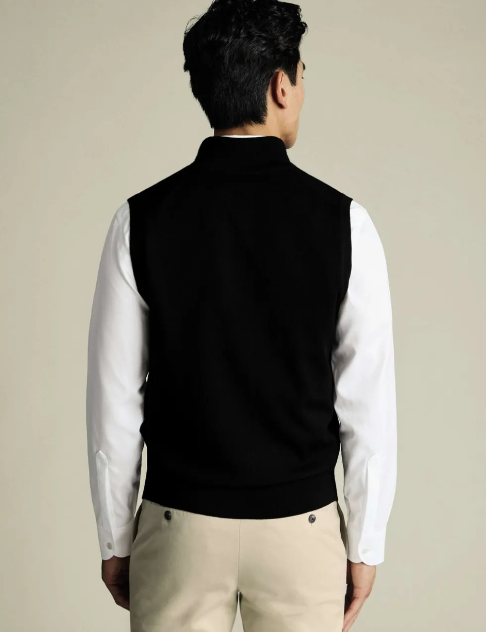 Pure Extra Fine Merino Wool Zip Up Gilet