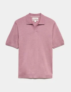 Pure Extra Fine Merino Wool Knitted Polo Shirt