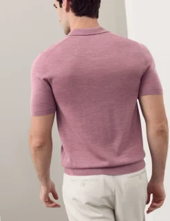Pure Extra Fine Merino Wool Knitted Polo Shirt
